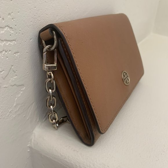 Tory Burch Handbags - Tory Burch Robinson Chain Wallet Tan Leather